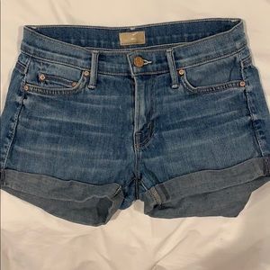 MOTHER Denim Jean Cuffed Shorts Blue Skies 24